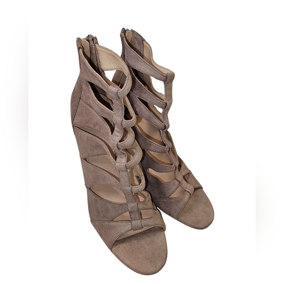 Marc Fisher Hindera Suede Open Toe Caged Heels Size 10M - Picture 5 of 7